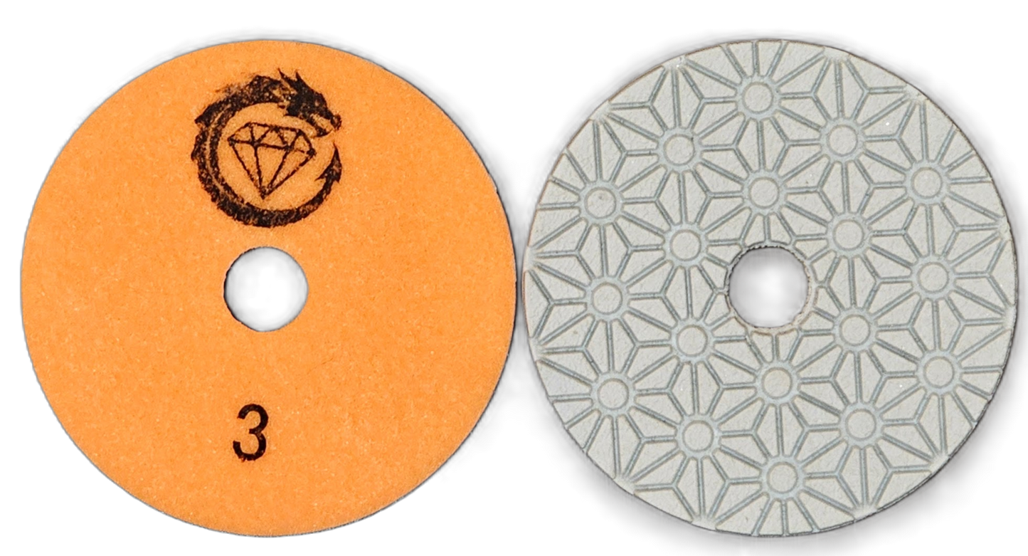 D100/4" 3 Step V2 premium wet polishing pads