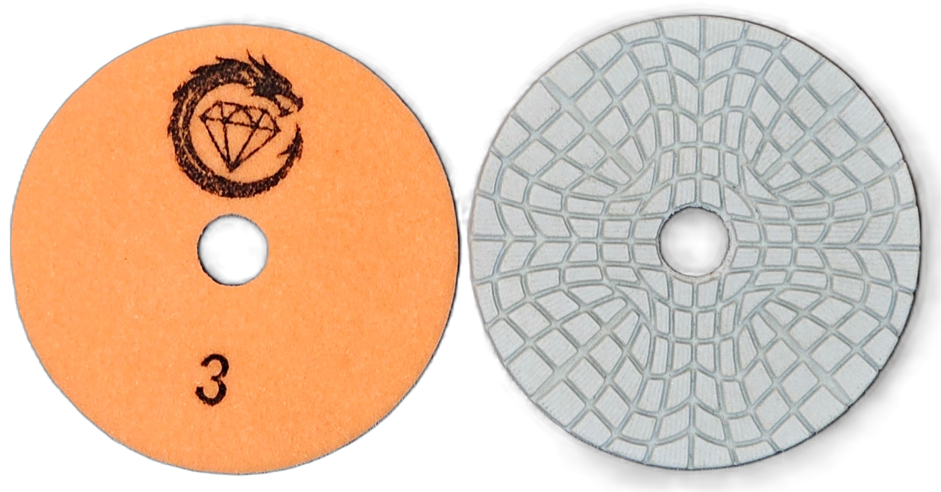 D100/4" 3 Step V3 premium wet polishing pads
