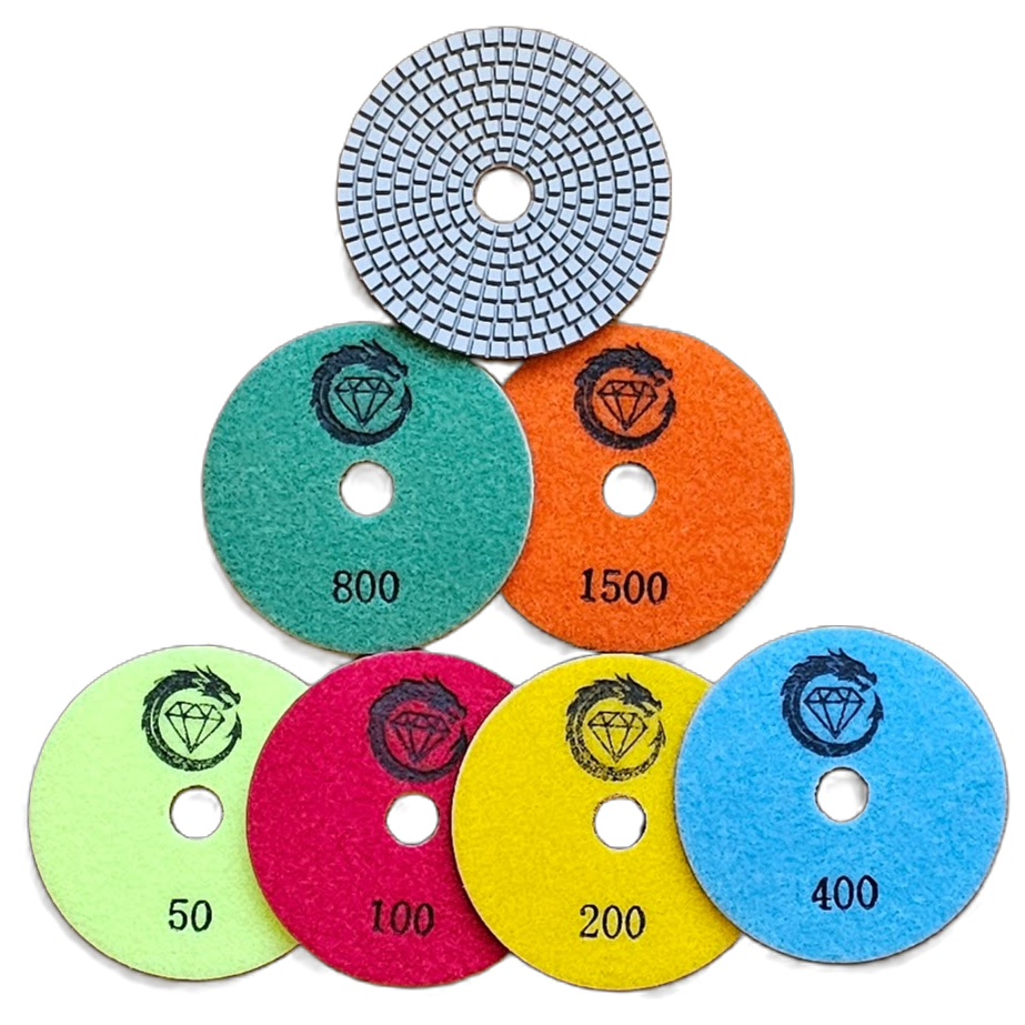 D100/4" 7 Step premium wet polishing pads